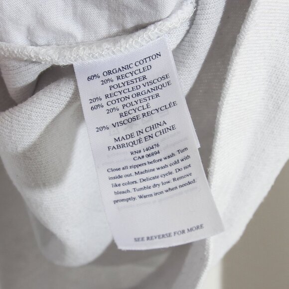 Faherty Reverse Beach Fleece Full Zip Up Hoodie Jacket White Cotton Size Medium - Picture 16 of 16